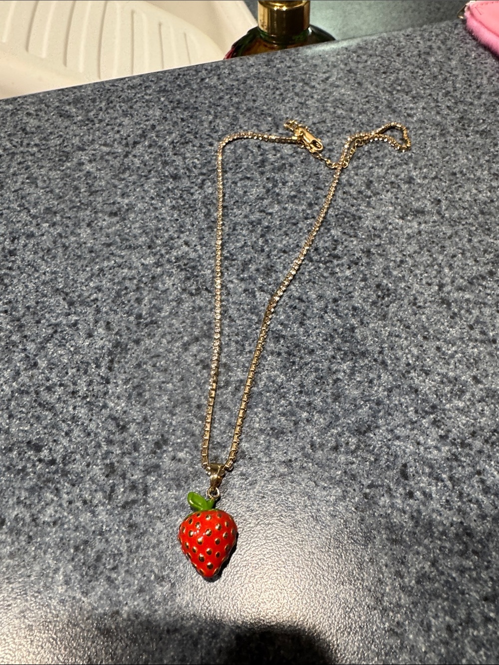 Kate Spade x Target Gold Chain Necklace with Strawberry Pendant
